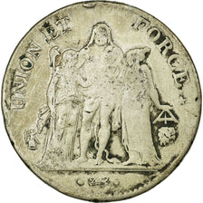 Münze, Frankreich, Union et Force, 5 Francs, 1800, Bayonne, S, Silber