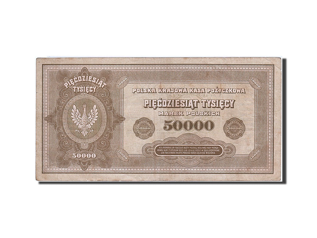 Billet, Pologne, 50,000 Marek, 1922-1923, 1922-10-10, KM:33, TB