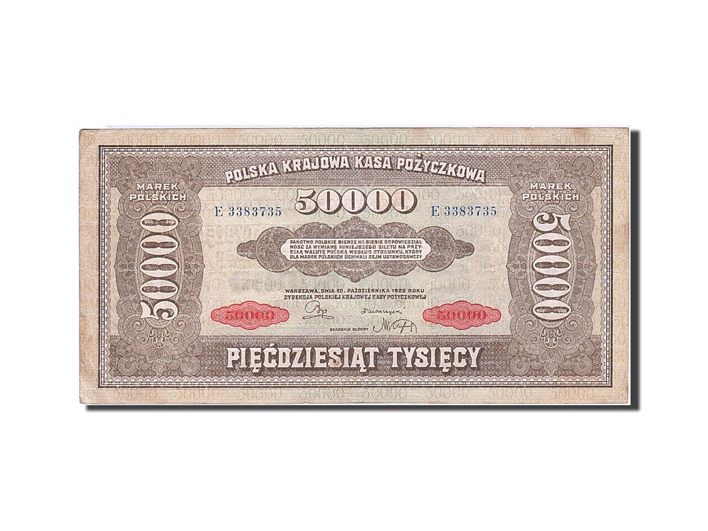 Banknote, Poland, 50,000 Marek, 1922-1923, 1922-10-10, KM:33, VF(30-35)