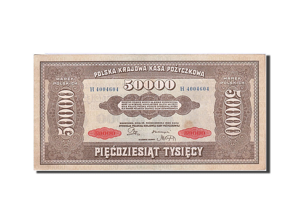 Poland, 50,000 Marek, 1922-1923, KM:33, 1922-10-10, UNC(60-62)