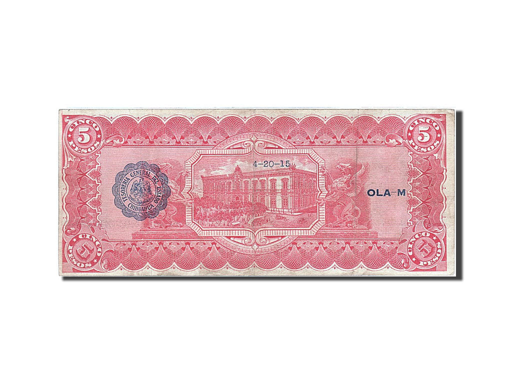Mexico - Revolutionary, 5 Pesos, 1915, KM:S532c, 1914-02-10, EF(40-45)