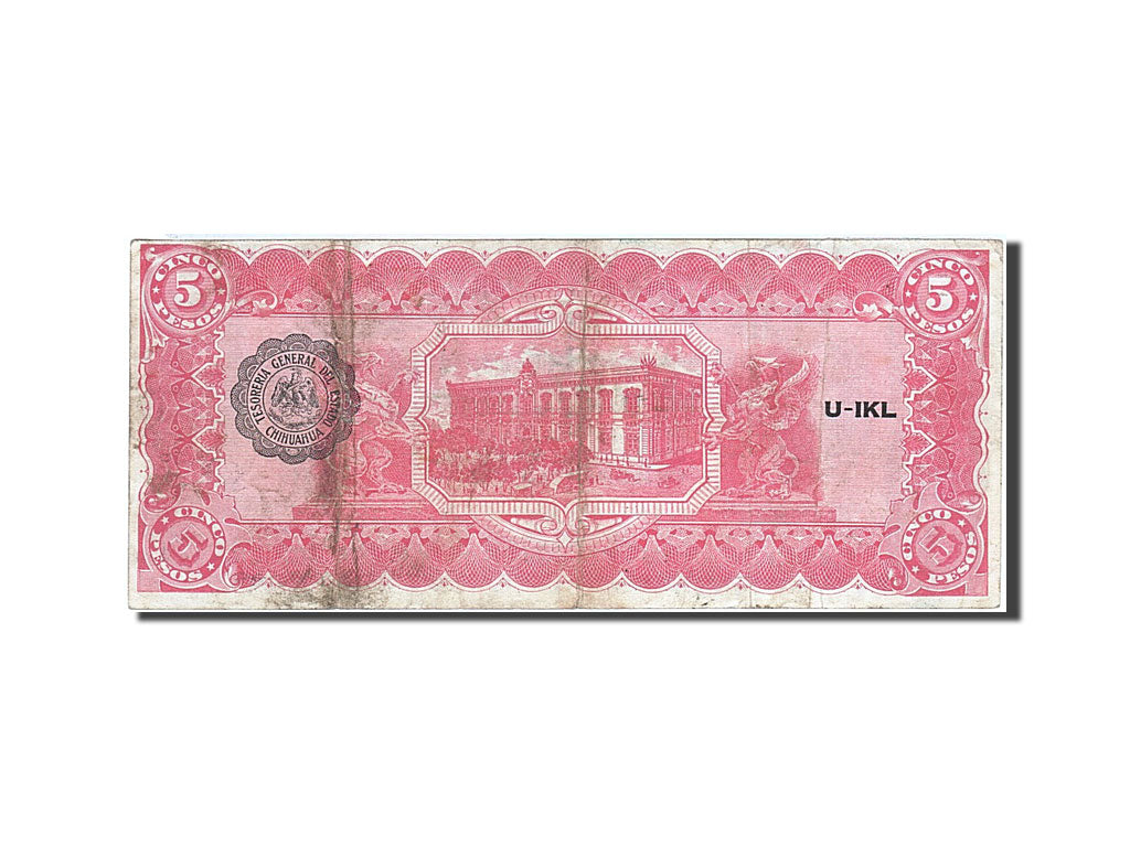 Mexico - Revolutionary, 5 Pesos, 1915, KM:S532c, 1914-02-10, VF(20-25)