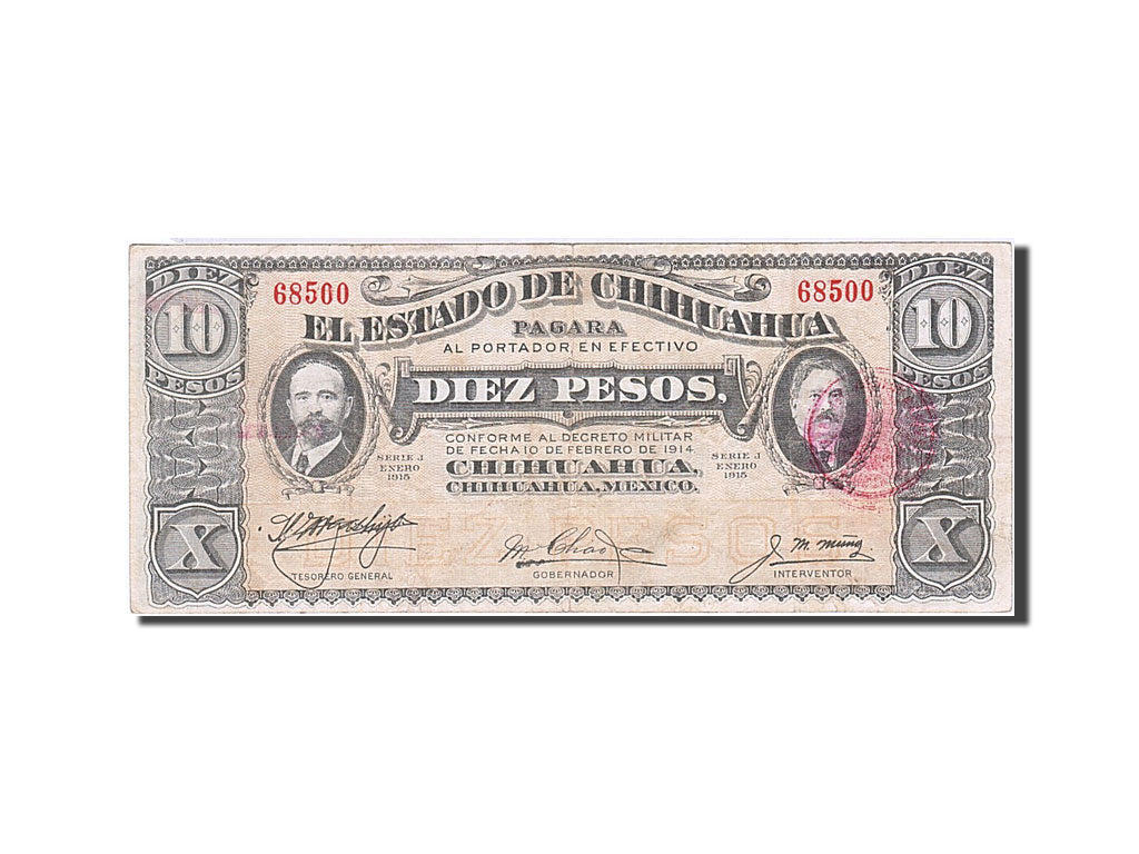 Mexico - Revolutionary, 10 Pesos, 1914, KM:S533c, 1914-02-10, TB