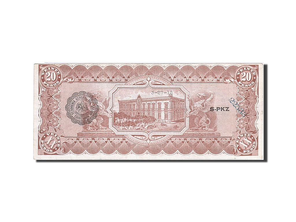 Mexico - Revolutionary, 20 Pesos, 1914, 1914-02-10, KM:S536b, VF(30-35)