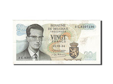 Banknote, Belgium, 20 Francs, 1964-1966, 1964-06-15, KM:138, AU(55-58)