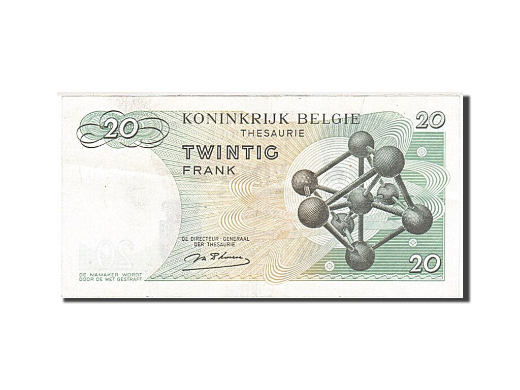 Banknote, Belgium, 20 Francs, 1964-1966, 1964-06-15, KM:138, AU(55-58)