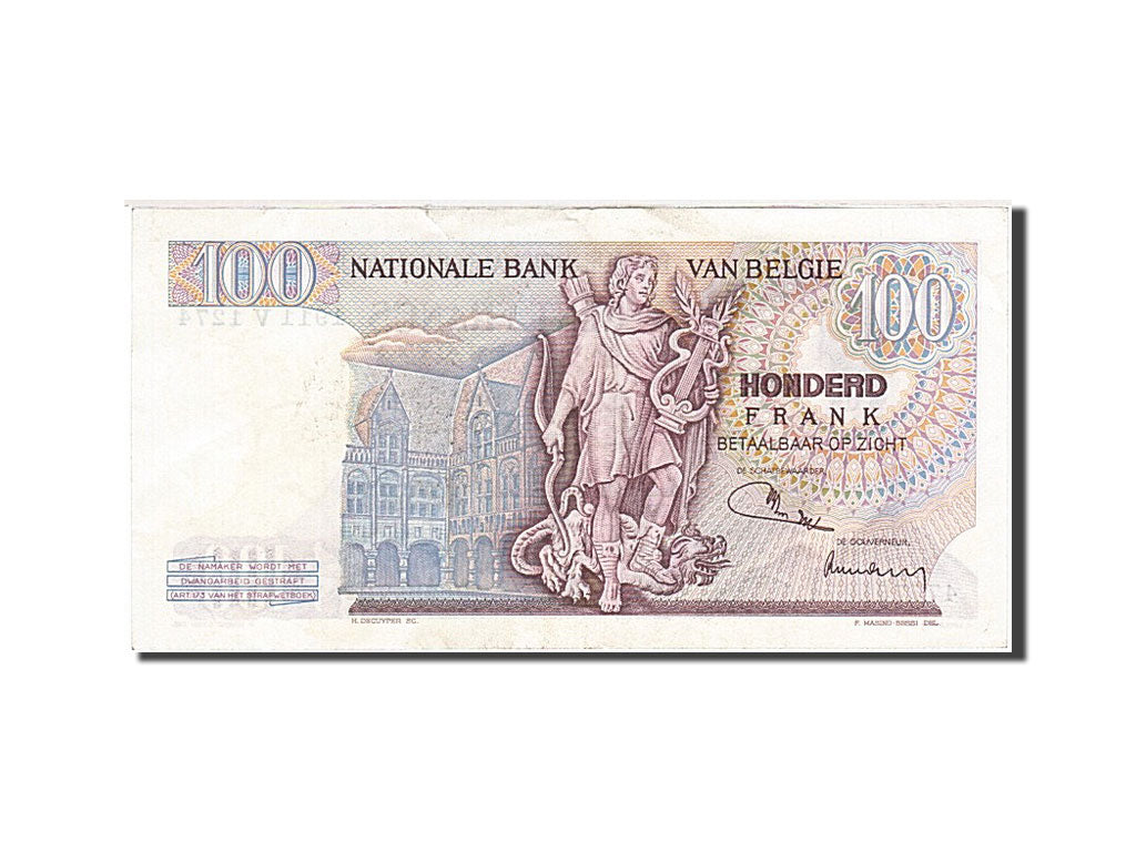 Belgium, 100 Francs, 1961-1971, KM:134b, 1972-06-06, AU(55-58)