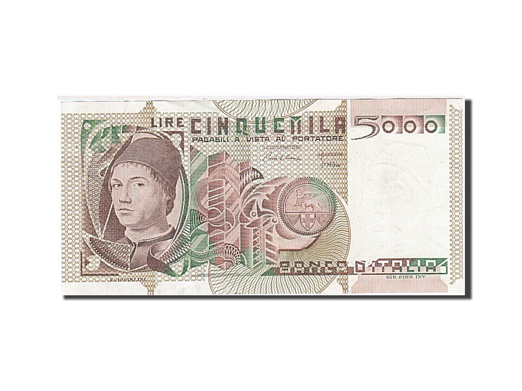 Italy, 5000 Lire, 1976-1979, KM:105b, 1980-07-01, AU(55-58)