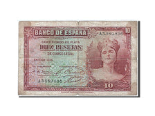 Spain, 10 Pesetas, 1935-1936, KM:86a, 1935, F(12-15)