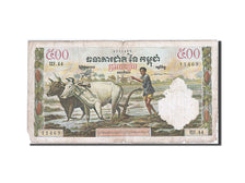 Banknote, Cambodia, 500 Riels, 1962-1963, 1968, KM:14c, VF(20-25)