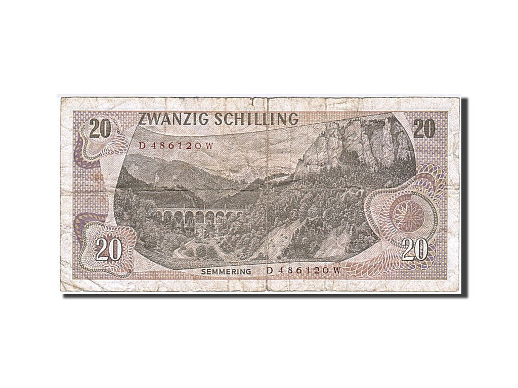 Banknote, Austria, 20 Schilling, 1966-1970, 1967-07-02, KM:142a, VF(20-25)