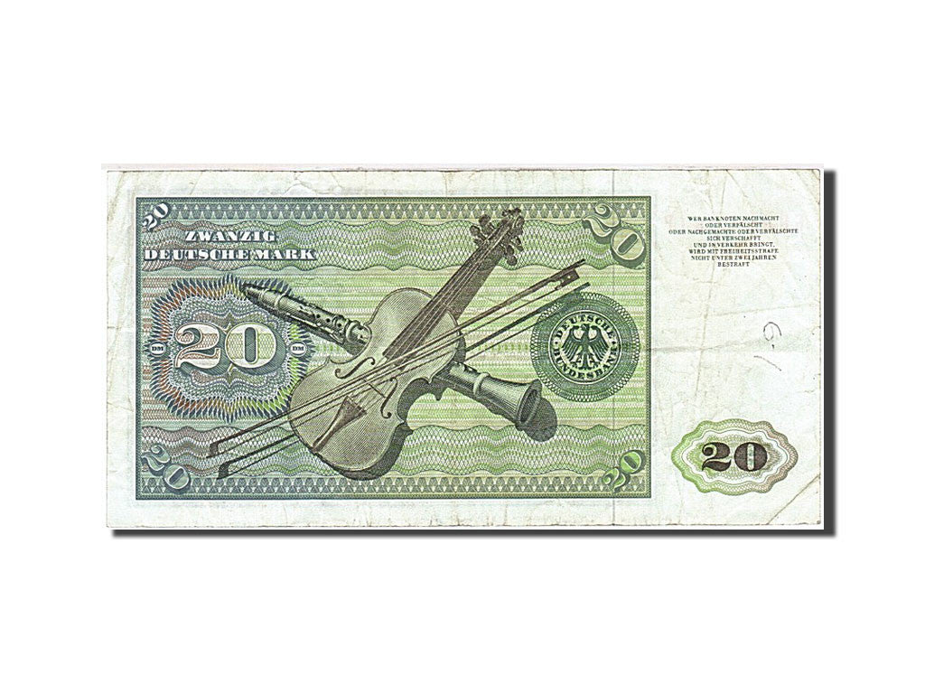 Banknote, GERMANY - FEDERAL REPUBLIC, 20 Deutsche Mark, 1970-1980, 1980-01-02