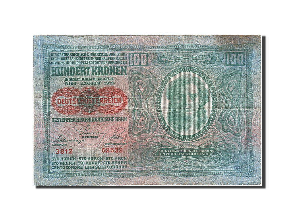 Austria, 100 Kronen, 1919, KM:55a, 1912-01-02, VF(20-25)