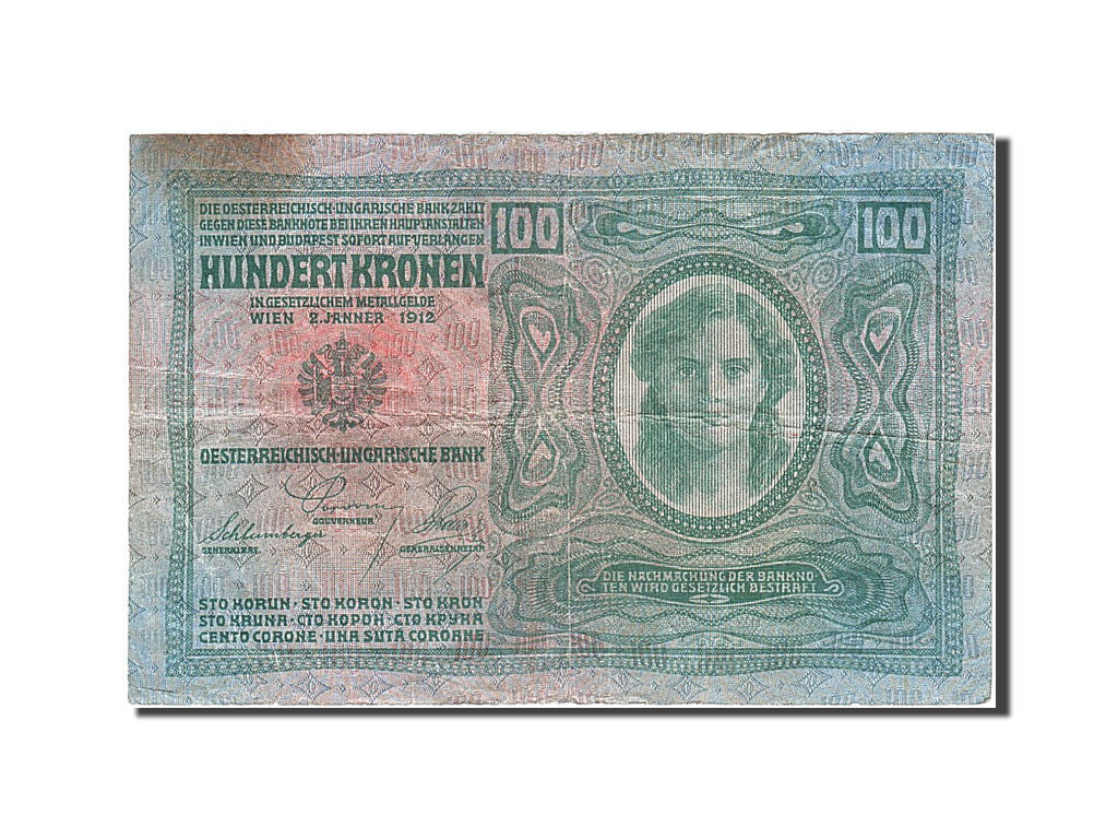 Austria, 100 Kronen, 1919, KM:55a, 1912-01-02, VF(20-25)