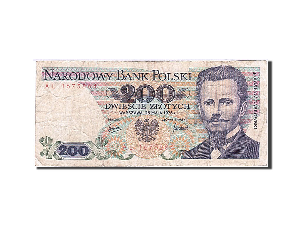 Poland, 200 Zlotych, 1974-1976, 1976, KM:144a, VF(20-25)
