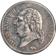 FRANCE, Louis XVIII, 5 Francs, 1817, Rouen, KM #711.2, VF(20-25), Silver,...