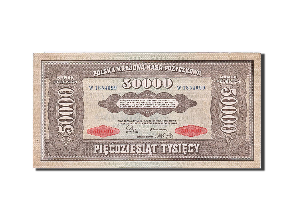 Poland, 50,000 Marek, 1922-1923, 1922-10-10, KM:33, UNC(60-62)