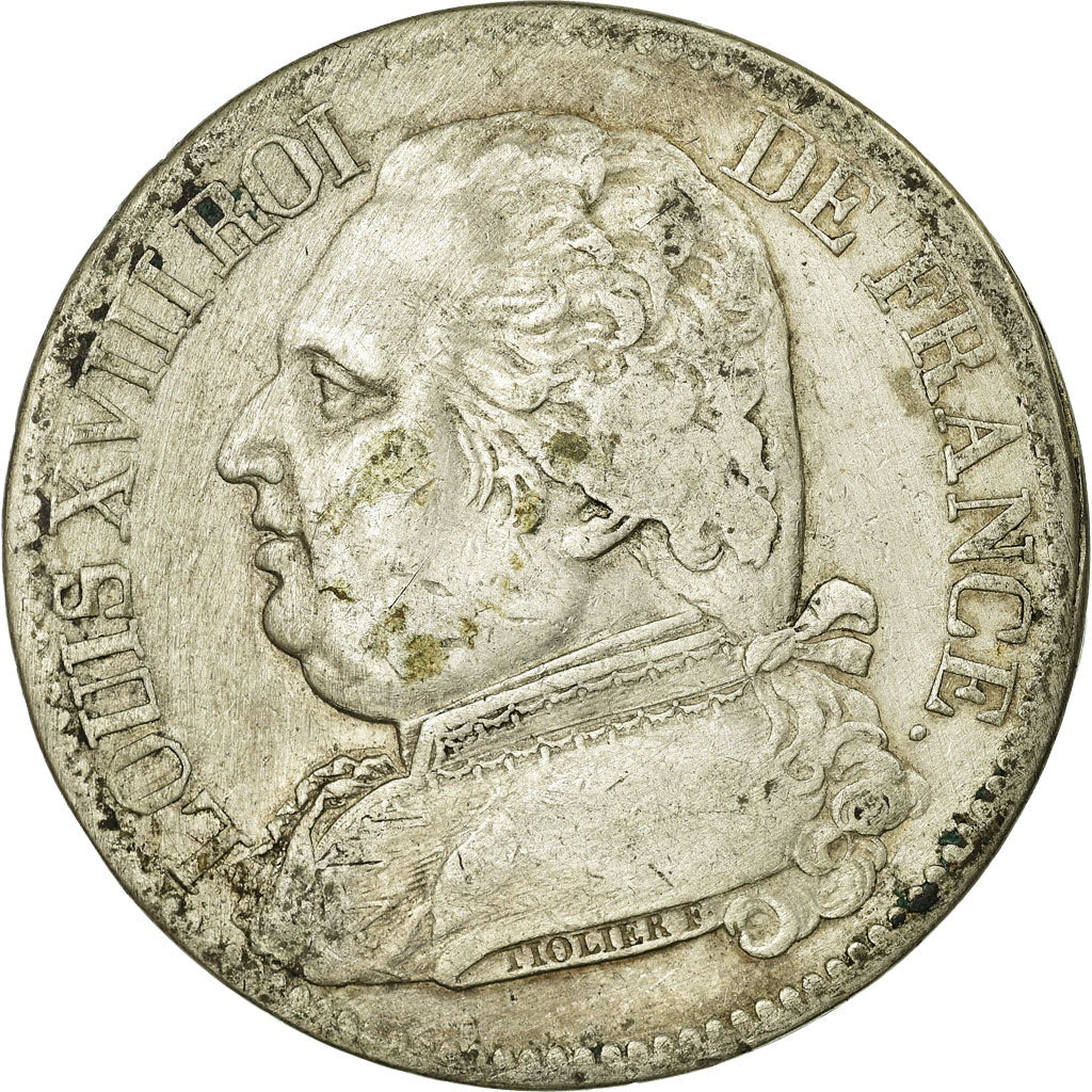 Coin, France, Louis XVIII, Louis XVIII, 5 Francs, 1814, Bayonne, VF(30-35)