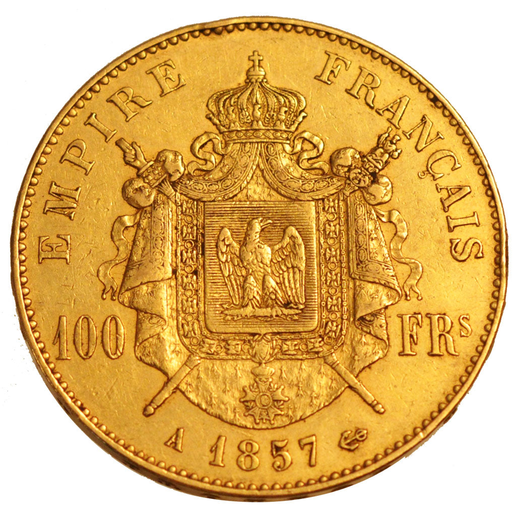 FRANCE, Napoléon III, 100 Francs, 1857, Paris, KM #786.1, EF(40-45), Gold, G...
