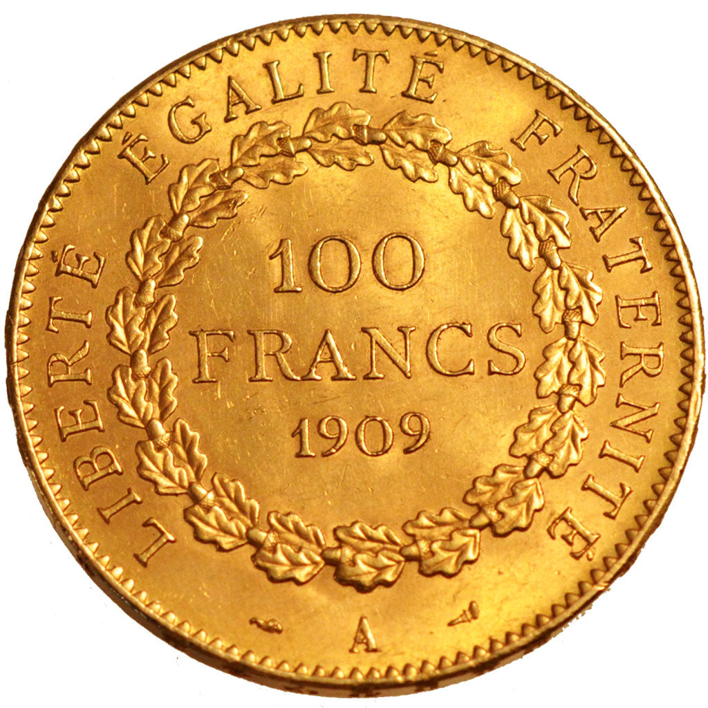 FRANCE, 100 Francs, 1909, Paris, MS(60-62), Gold, Gadoury #1137a, 32.36
