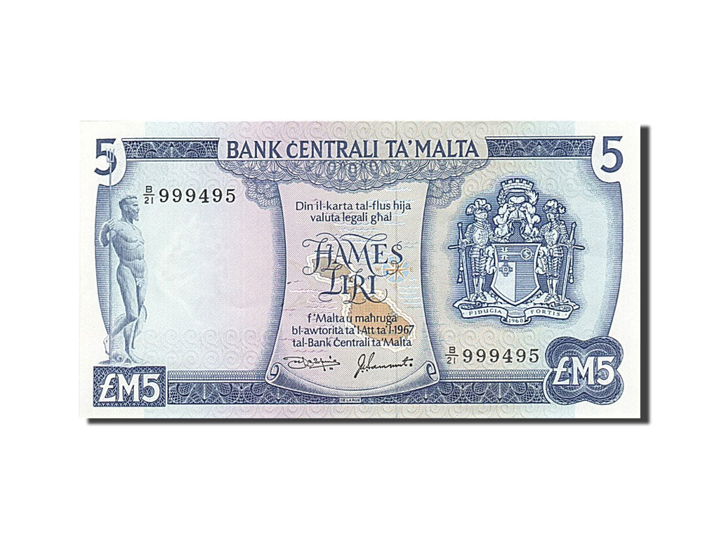 Geldschein, Malta, 5 Liri, 1973, 1973, KM:32c, UNZ