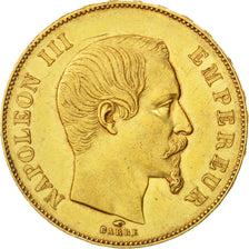 FRANCE, Napoléon III, 50 Francs, 1855, Paris, KM #785.1, AU(50-53), Gold, Gadour