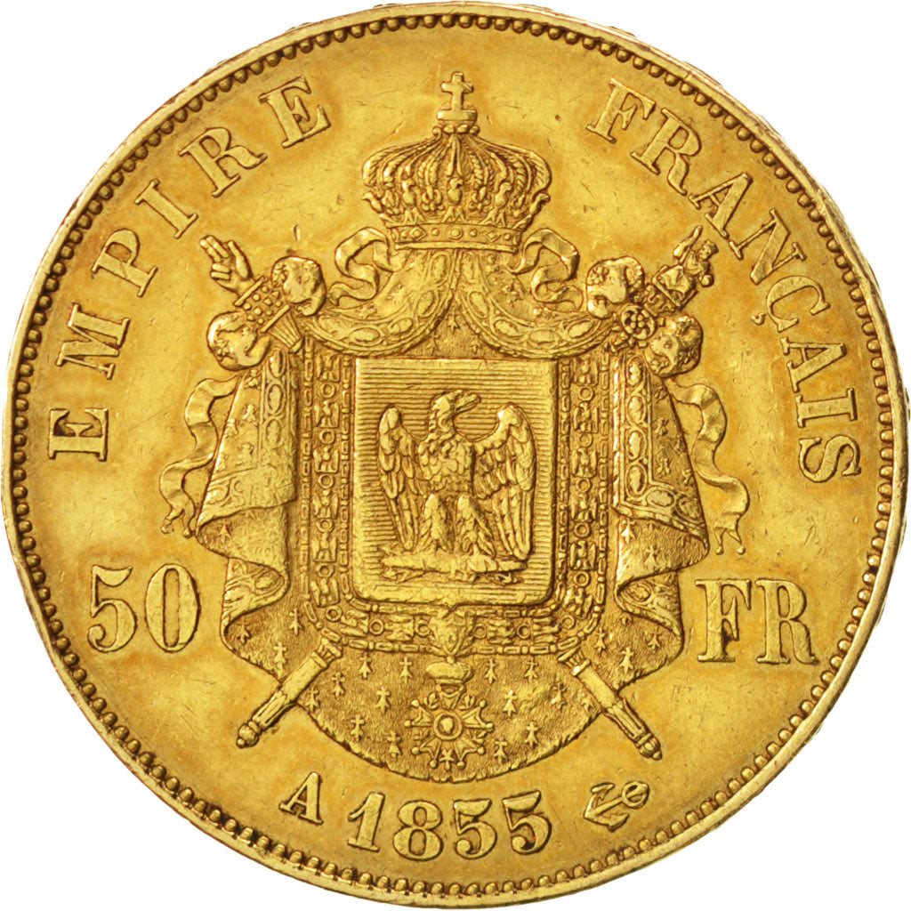 Second Empire, 50 Francs or Napoléon III tête nue