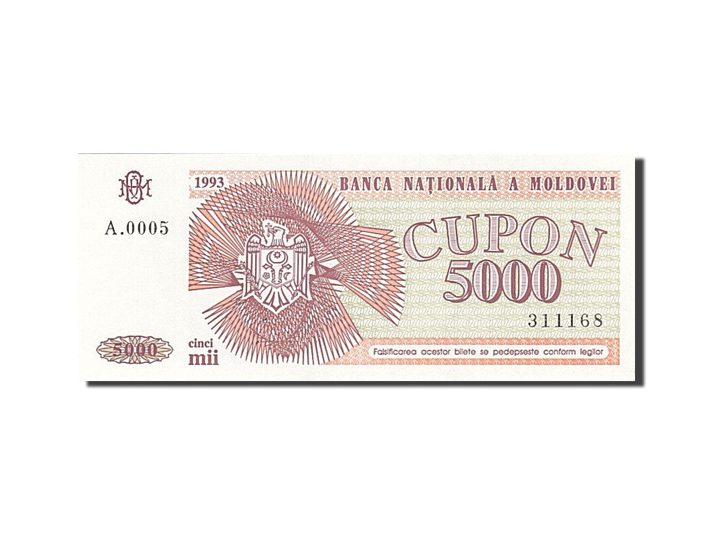 Moldova, 5000 Cupon, 1992-1993, KM:4, 1993, UNC(65-70)