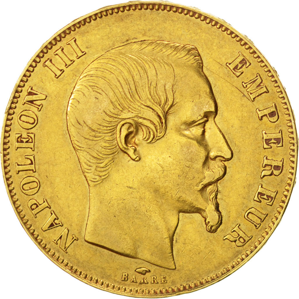 FRANCE, Napoléon III, 50 Francs, 1857, Paris, KM #785.1, EF(40-45), Gold, Gadour