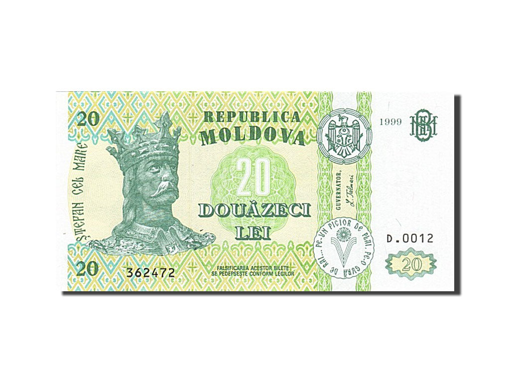 Billet, Moldova, 20 Lei, 1992-1994, 1999, KM:13d, NEUF
