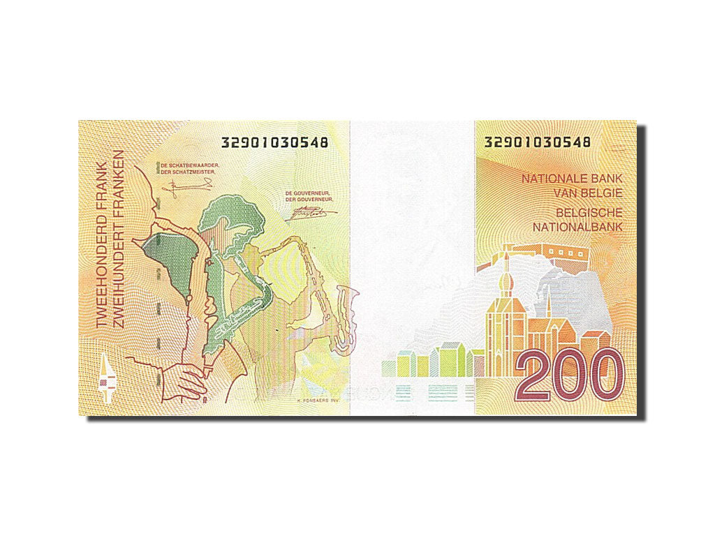 Belgium, 200 Francs, 1994-1997, KM:148, Undated 1995, UNC(65-70)