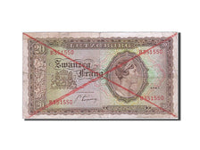 Luxembourg, 20 Frang, 1943, KM:42a, 1945, VF(20-25)