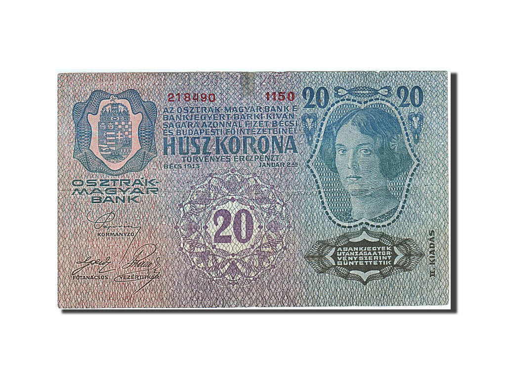 Banknote, Austria, 20 Kronen, 1913-1914, 1913-01-02, KM:13, AU(50-53)