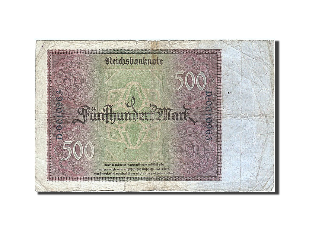 Banconote, Germania, 500 Mark, 1922, KM:73, 1922-03-27, B
