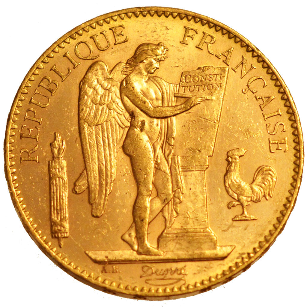 FRANCE, 100 Francs, 1908, Paris, KM #858, AU(55-58), Gold, Gadoury #1137a, 32.26