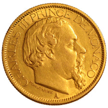 MONACO, 100 Francs, Cent, 1886, Paris, KM #99, EF(40-45), Gold, Gadoury #122,...