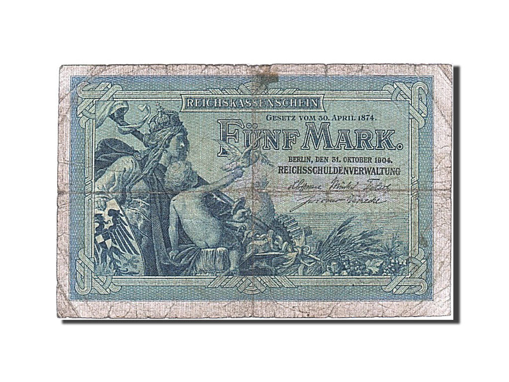 Banknote, Germany, 5 Mark, 1904-1906, 1904-10-31, KM:8a, VG(8-10)