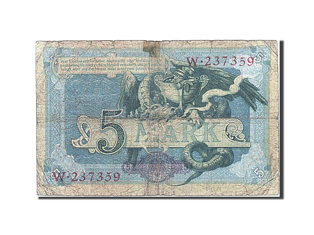 Banknote, Germany, 5 Mark, 1904-1906, 1904-10-31, KM:8a, VG(8-10)