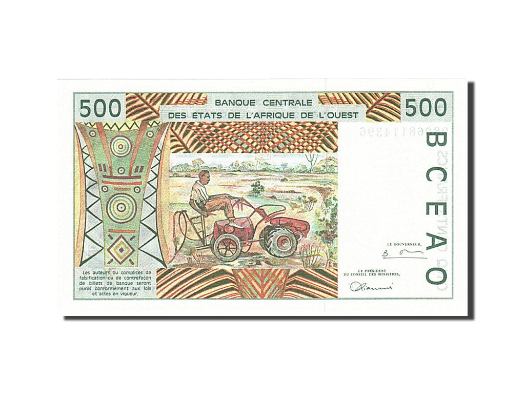 Banconote, Stati dell'Africa occidentale, 500 Francs, 1991-1992, KM:110Ai, 1998