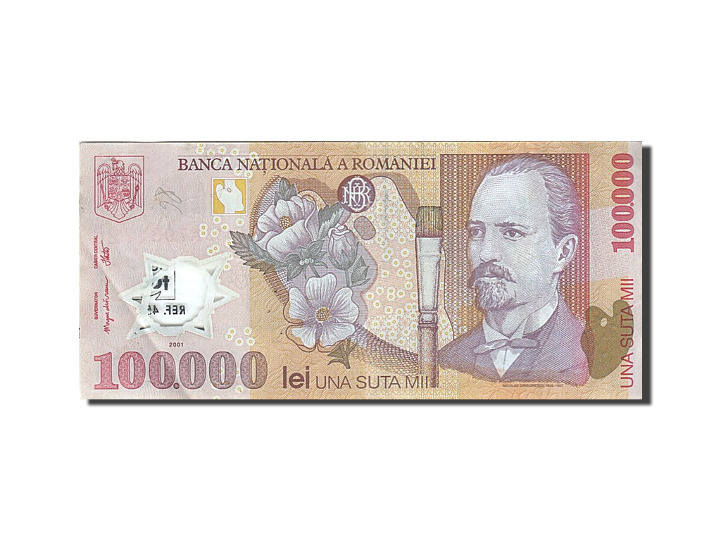 Banknote, Romania, 100,000 Lei, 2000-2001, 2001, KM:114a, AU(55-58)