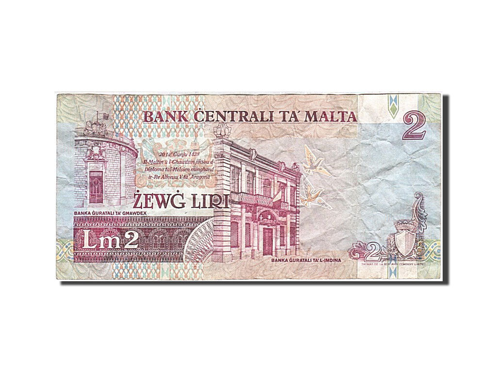 Geldschein, Malta, 2 Liri, 1994, 1994, KM:45b, SS