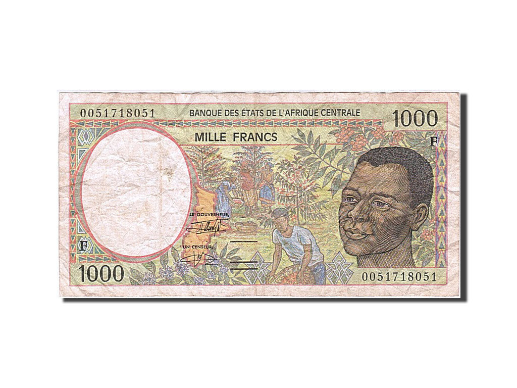 Central African States, Chad, 1000 Francs, 1993-1994, KM:602Pa, 1993, VF(30-35)