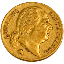 Louis XVIII, 20 Francs or buste nu