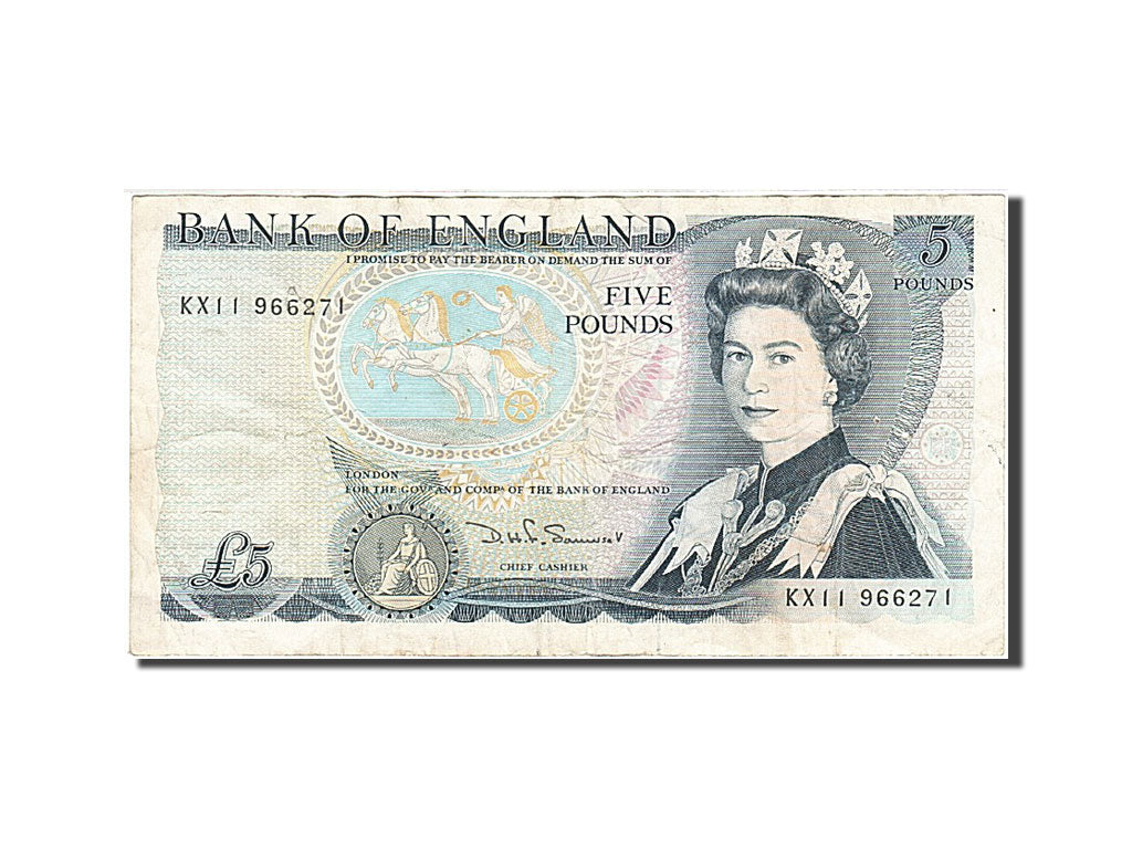 Banknote, Great Britain, 5 Pounds, 1971-1982, 1980-1987, KM:378c, EF(40-45)