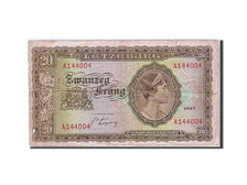 Luxembourg, 20 Frang, 1943, KM:42a, 1943, VF(20-25)