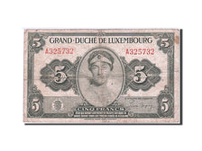 Luxembourg, 5 Francs, 1944, KM:43b, Undated (1944), TB