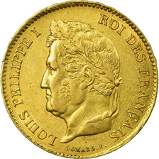 Moneta, Francia, Louis-Philippe, 40 Francs, 1832, Paris, BB+, Oro, KM:747.1