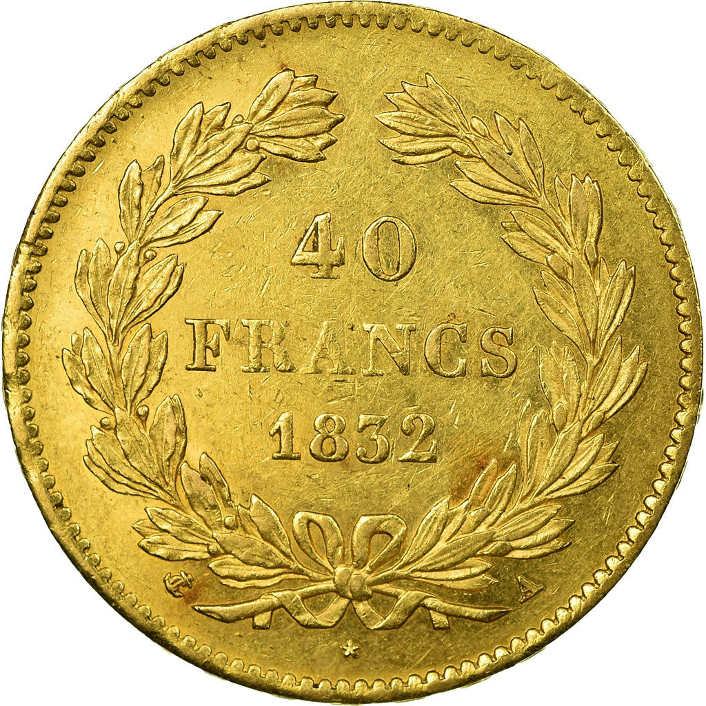 Moneta, Francia, Louis-Philippe, 40 Francs, 1832, Paris, BB+, Oro, KM:747.1