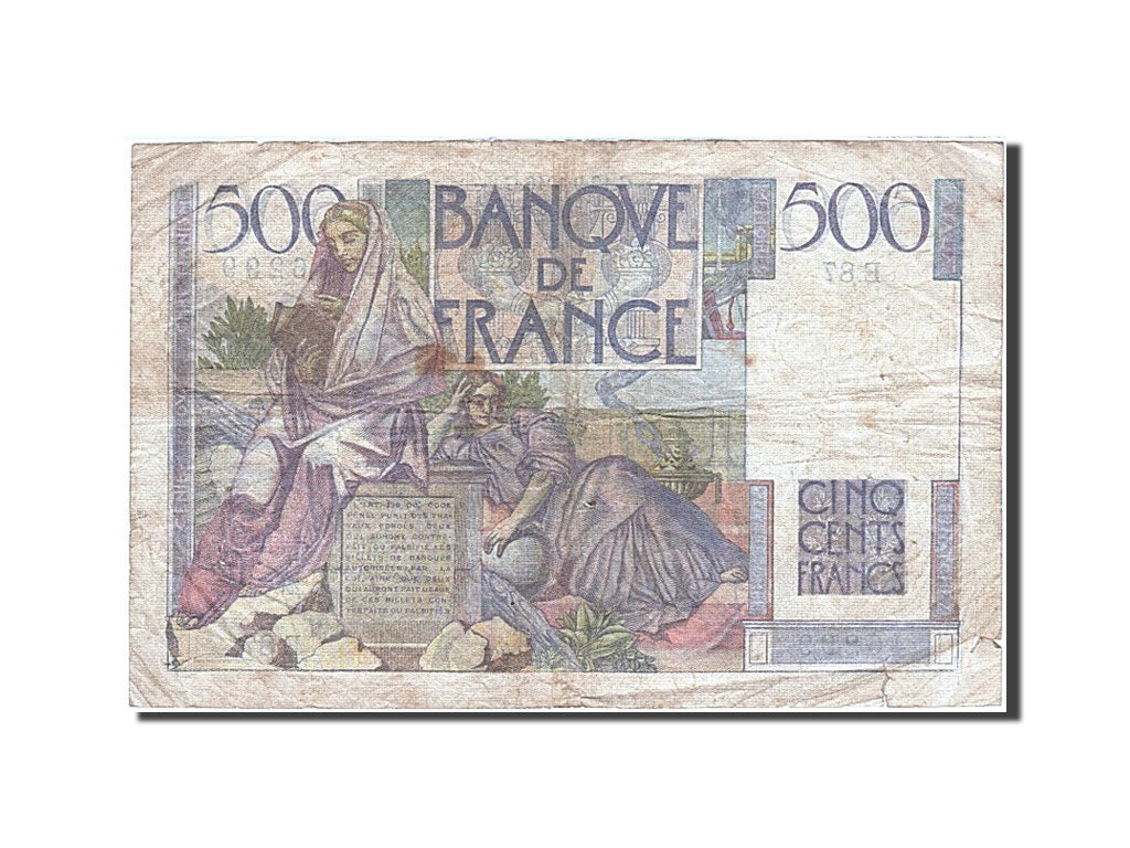 France, 500 Francs, 1945, KM:129a, 1946-09-12, VF(20-25), Fayette:34.6