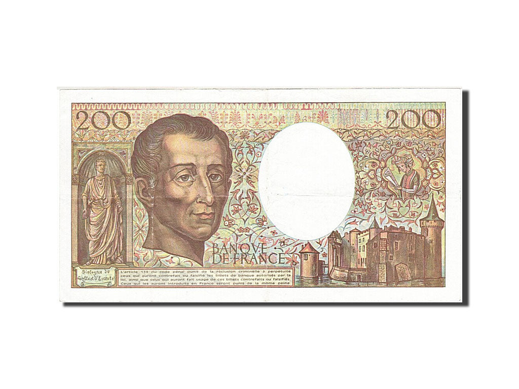 France, 200 Francs, 1981, KM:155d, 1990, EF(40-45), Fayette:70.10a